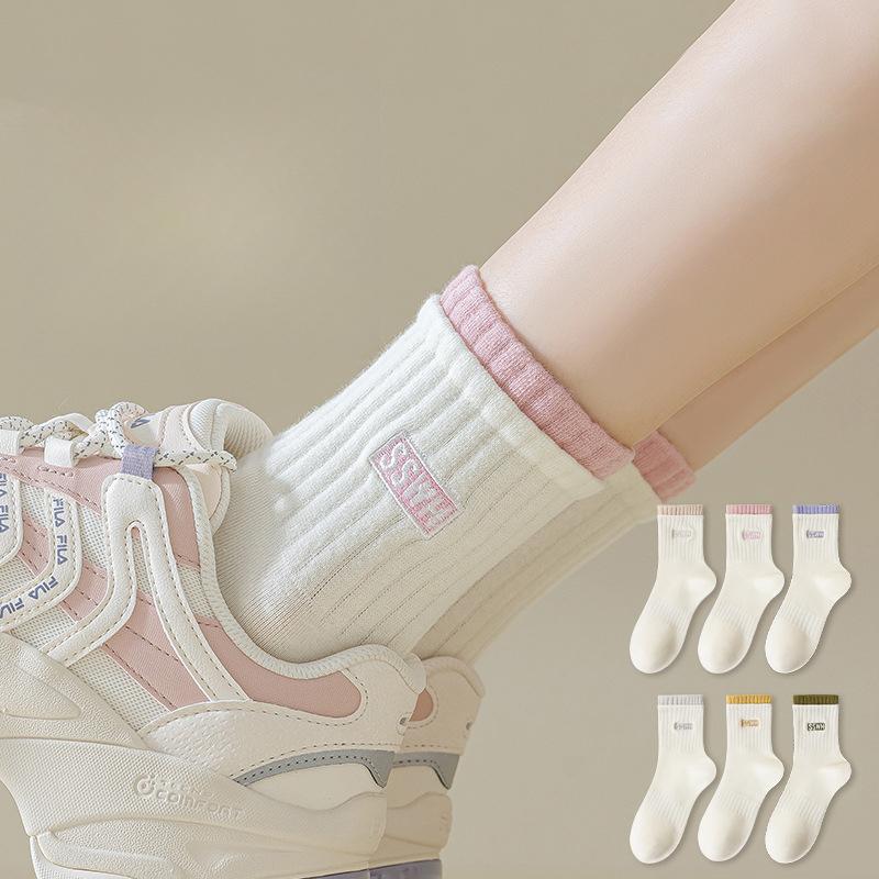 Damen Baumwoll Kurzsocken Atmungsaktive Sportsocken Gestreifte Modische Socken