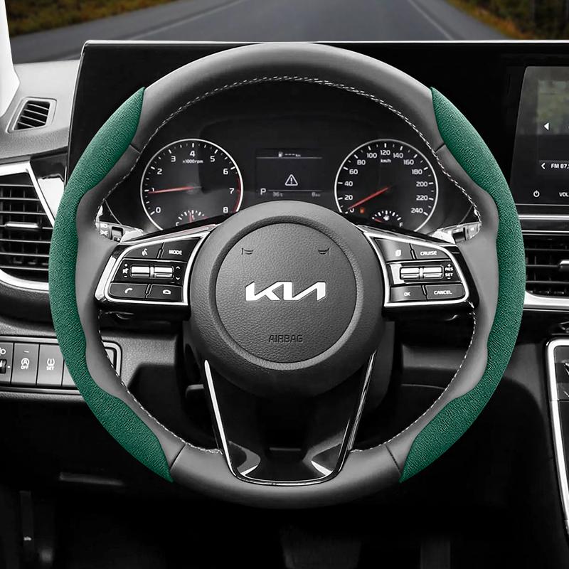 Suitable for Kia Anti-Slip Buckle Segmented Suede Steering Wheel Cover Suitable for Ceed Jd Picanto Sportage 3 Rio 4 Ev3 Cerato 2 Stonic Xceed Morning