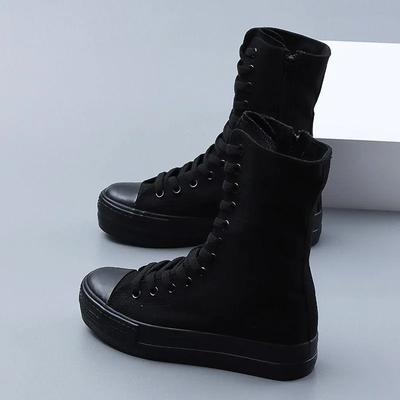Scarpe da Donna Moda Stivaletti Alti in Tela Autunnali Comode Scarpe da Ballo per Donna Bianche Sneakers Casual Stivaletti da Donna a Mezza Gamba