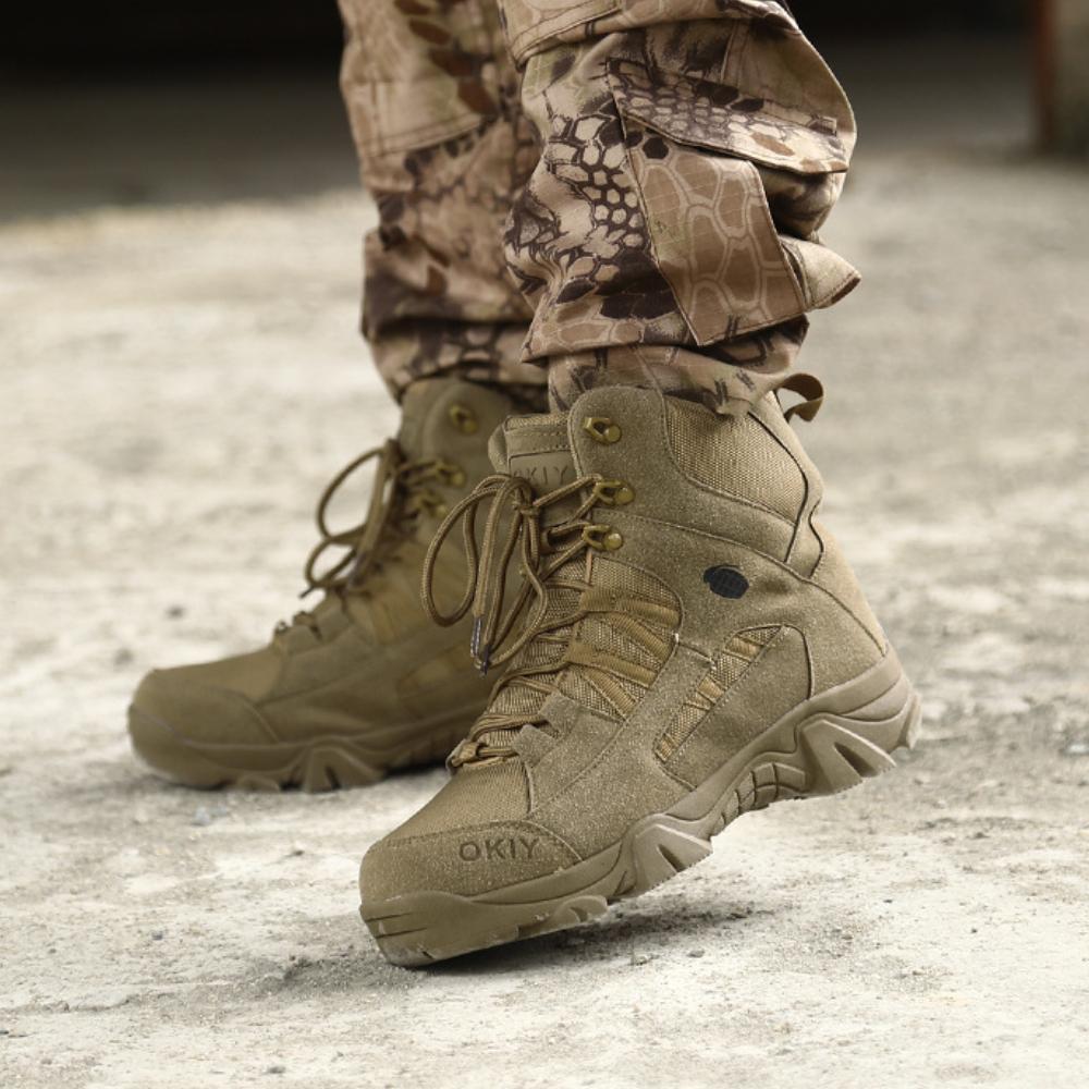 Men Tactical Boots Mens Desert Work Safety Shoes Climbing Hiking Shoes Ankle Men Outdoor Boots