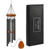 26/37Inch Memorial Wind Chimes,1Pc 6 Tubes Aluminum Alloy Wind Chimes with Hook Black Bells for Outside Home Garden Decor