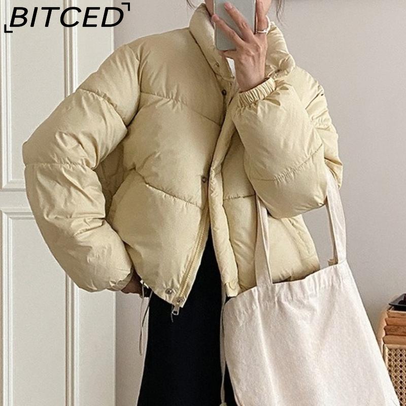 BITCED Autumn Women's Urban Casual Puffer Coat Cotton Jacket Fashionable Elegant Outerwear