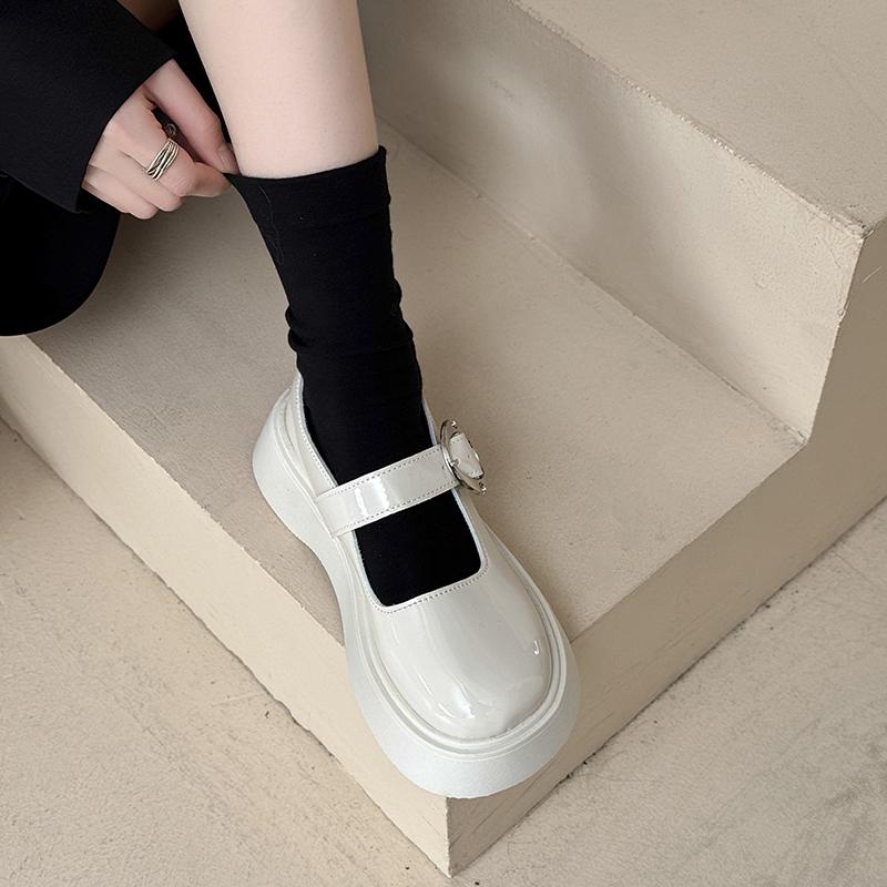 Fashion 2025 Summer New Concise Women's High Heels Outdoor Round Toe Med Heel Buckle Strap Daily & Casual Pumps Women Classics Shoes