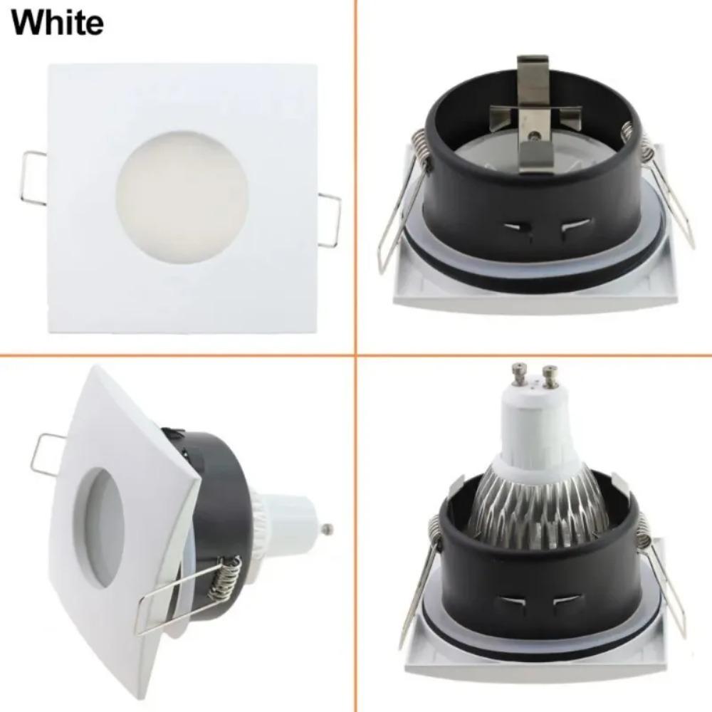 1/10PCS Recessed Ceiling Downlights Waterproof IP65 Spotlight Square Lamp Frame GU10 MR16 Bulb Holder Bathroom Spot Lighting