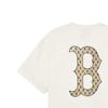 MLB Monogram Series Boston Red Sox Brand Logo Outdoor Casual Crew Neck Short Sleeve T-Shirt Men Tops Cream 3ARSM1343-43CRS