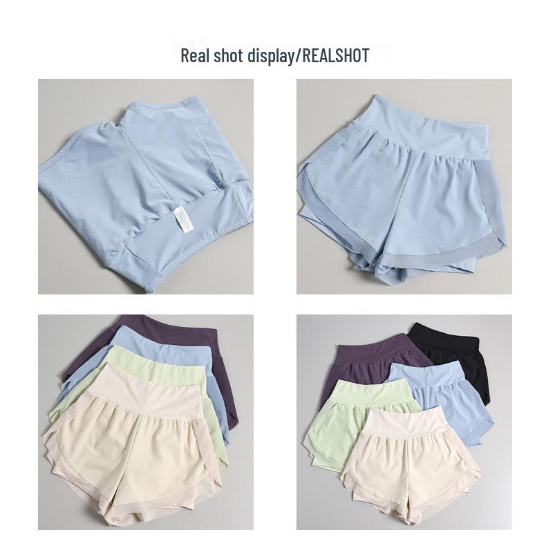High-Waist Quick-Dry Two-in-One Yoga Shorts - Women's Fashion Casual Loose Fit