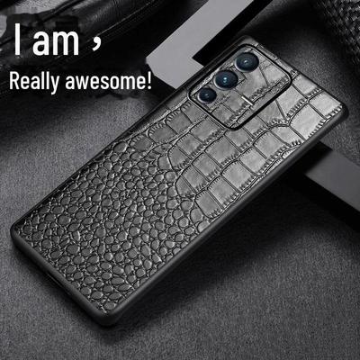 Genuine Leather Crocodile Pattern Protective Case for OPPO Reno9 Pro, All-Inclusive Cover for Reno9 Pro+.