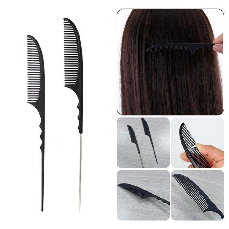 Pin Tail Comb Carbon Fiber Teasing Comb  Hairdressing Combs for Wet and Dry Hair