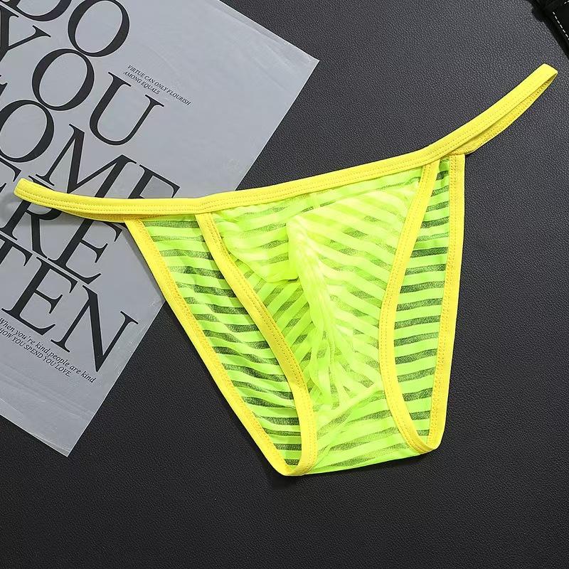Sexy Mens Seamless Thong Ice Ultra Thin Sports Fitness Bulge Pouch G-string Male Panties Low Waist