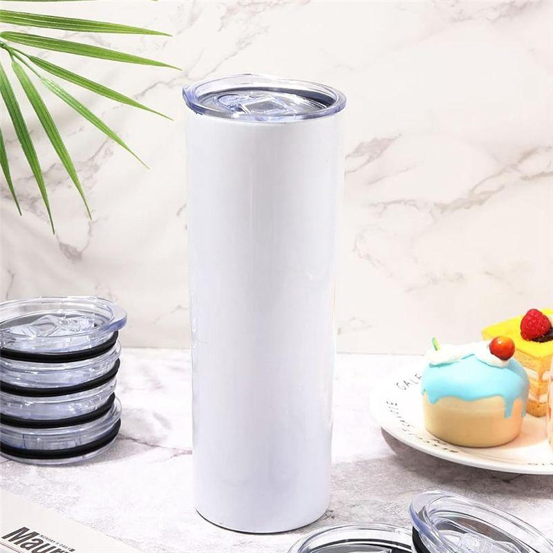 20 Oz Skinny Replacement Lids Tumbler Replacement Accessories Lids Plastic Splash Resistant Lids Covers Spill Proof Skinny