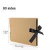 ZK20 80 Schwarze Seiten Erinnerungsbücher DIY Bastel Fotoalben Scrapbook Einband Kraft Album für Hochzeitsjubiläumsgeschenke Erinnerungsbücher