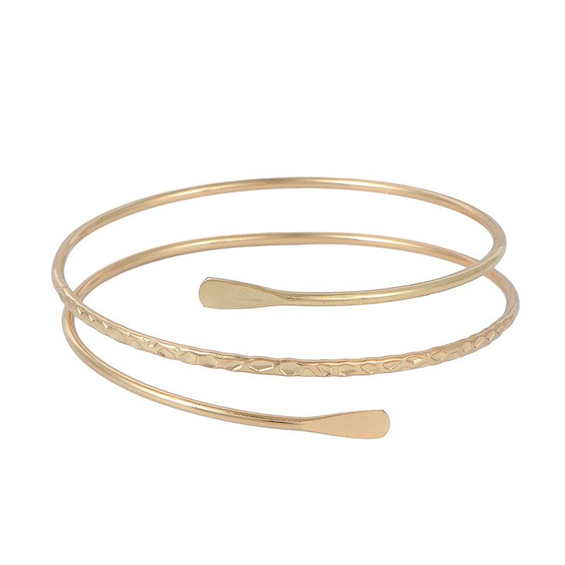 Baroque Retro Note Multi Layer Bracelet, Metal Open Cuff Arm Ring