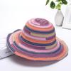 Fisherman Hat Female Summer Foldable Sun Hat Rainbow Striped Cloth Colorful Sunscreen Woman Beach Holiday Idyllic Casual Cap