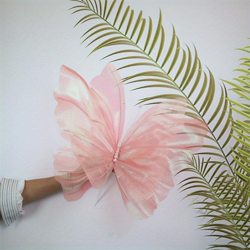 3pcs Giant Artificial Flowers Decor, Yarn Butterfly Poppy Flowers, 19.69inch Three-dimensional Butterfly, New Marriage Decor, Home Wedding Party Decor 3PCS