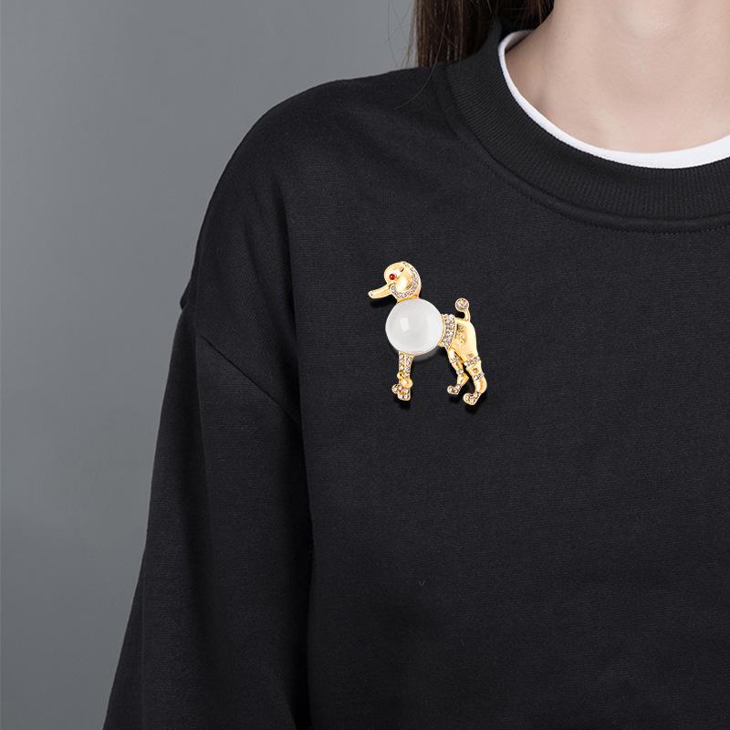 Unique Retro Style Glazed Poodle Internet Celebrity Brooch