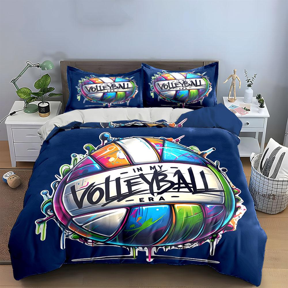 Set da Pallavolo Colorato per Decorazione della Camera da Letto di Bambini e Adulti, Squisito Set Letto Tre Pezzi Regalo