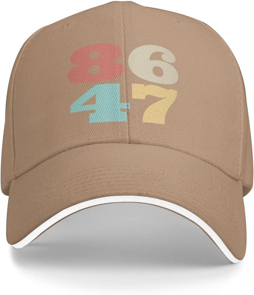 86 47 Numbers Graphic Baseball Cap Polyester Adjustable Outdoor Sports Dad Hat Unisex