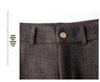 Women's Khaki Wool Flare Pants, High Waist Slim Fit, Spring/Autumn 2024
