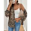 New Elegant Leopard Print Long Sleeve Loose Blouse Top for Women, Casual Shirt for European American Crossborder