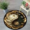Lotus Mandala Round Rug – Non-Slip, Shed-Resistant Spiritual Decor for Bedroom, Living Room, Bathroom or Office