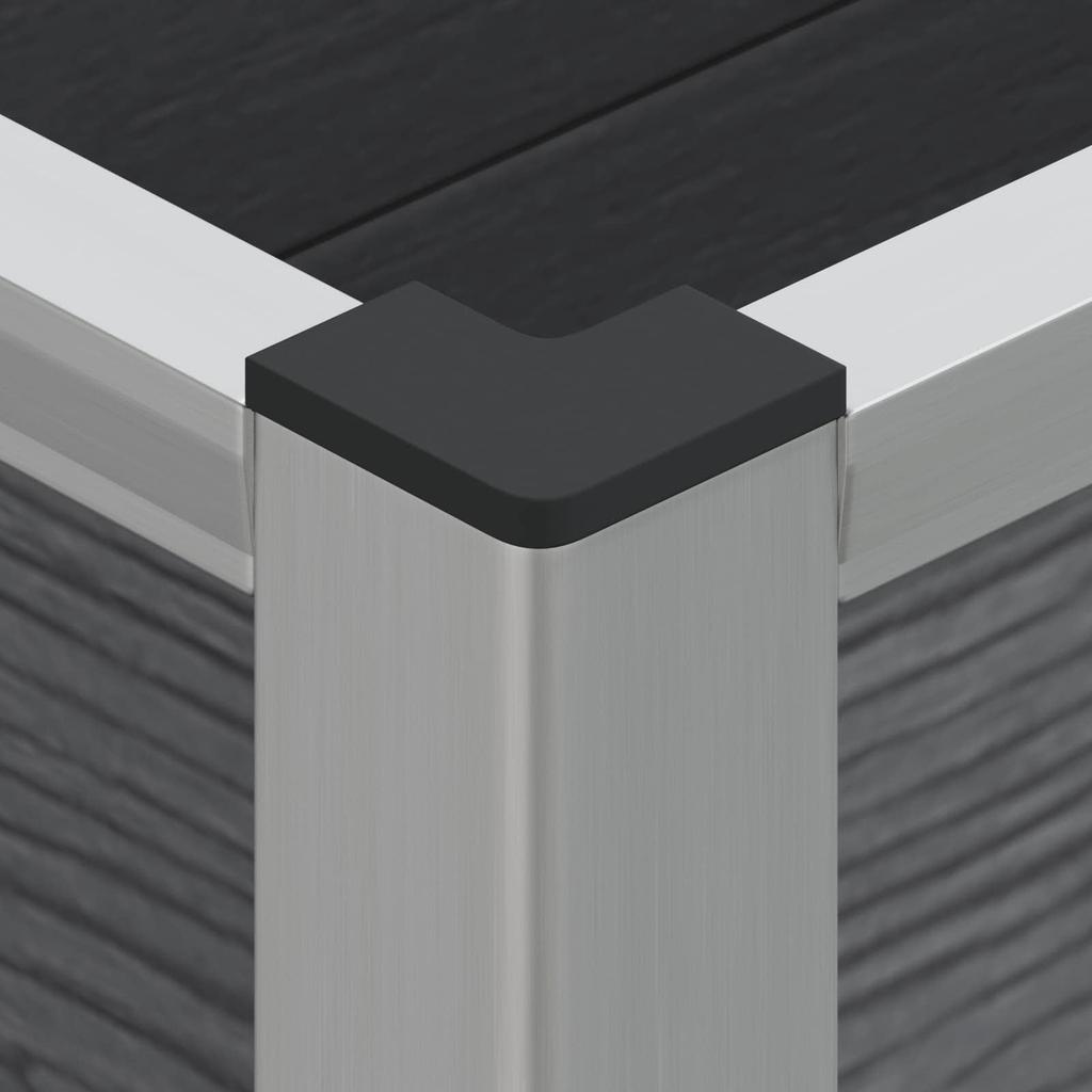 Raised Garden Bed Gray 75 X 30 X 22 Cm WPC and Aluminum