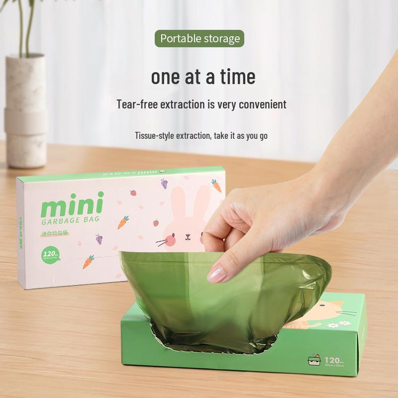 Mini Desktop Trash Bags: Thickened, Boxed, Drawstring - Perfect for Home, Office, or Dorm Use