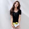 Women's Plus Size Autumn Knit Top with Bow Tie Detail