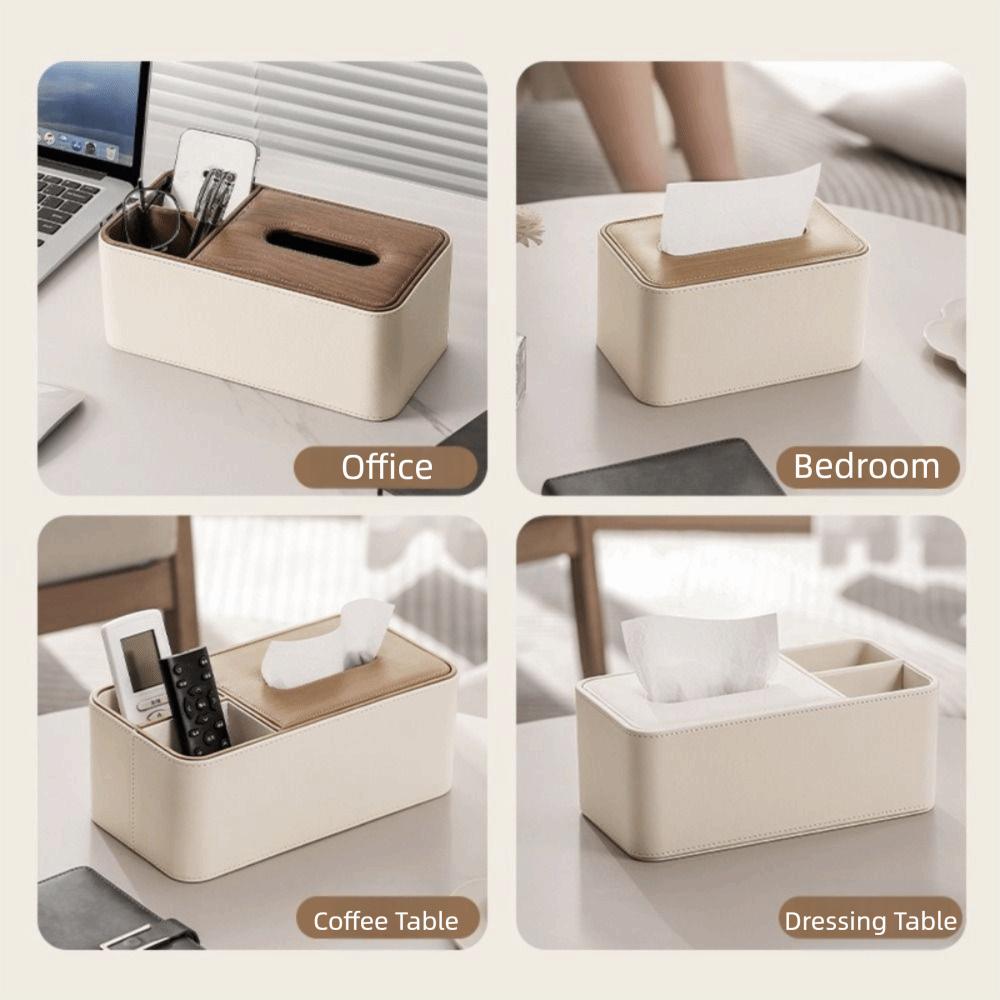 PU Leather Tissue Box Luxury Tissue Box Cover Household Tissue Storage Box Hotel Living Room