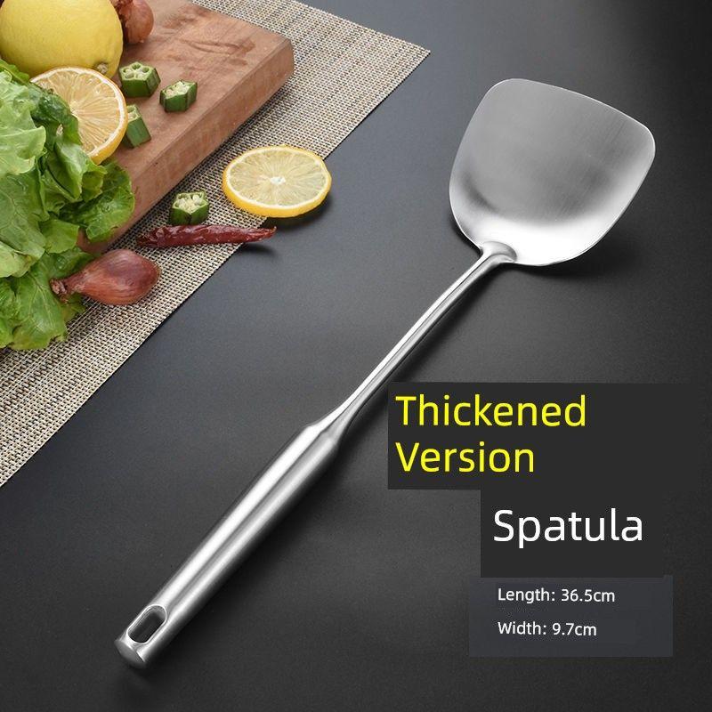 For Home Kitchen Thickened Stainless Steel Spoon Spatula Spatula Kitchenware Suit Spatula Large Spoon Spatula Thickened High-Quality Stainless Steel [Spatula]