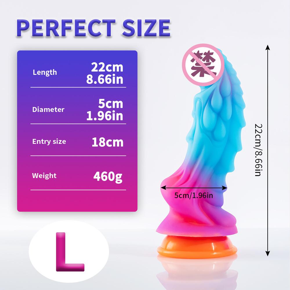 Adult toy anal plug sex toy liquid silicone shaped dildo colorful night light anal expansion dildo