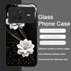 Vintage Floral Stylish Lotus Flower Tempered Glass Phone Case for OPPO Reno 13 F 12 11 10 Pro Plus Find X8 X3 Lite A58 A94 Cover