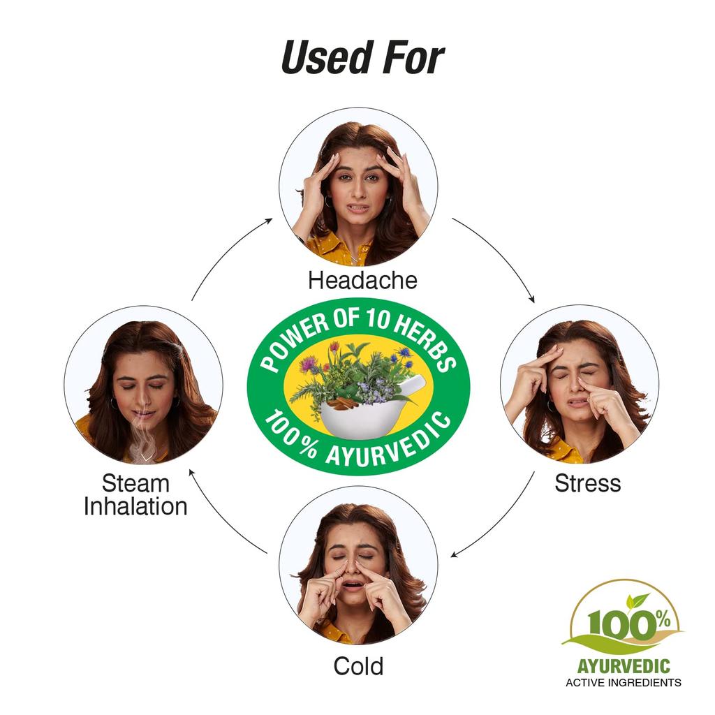 Amrutanjan Pain Balm Extra Power 8 Ml Pack Of 6 | Natural Herbal Aromatic Balm For Headache, Stress And Cold-Related Body Discomfort Relief