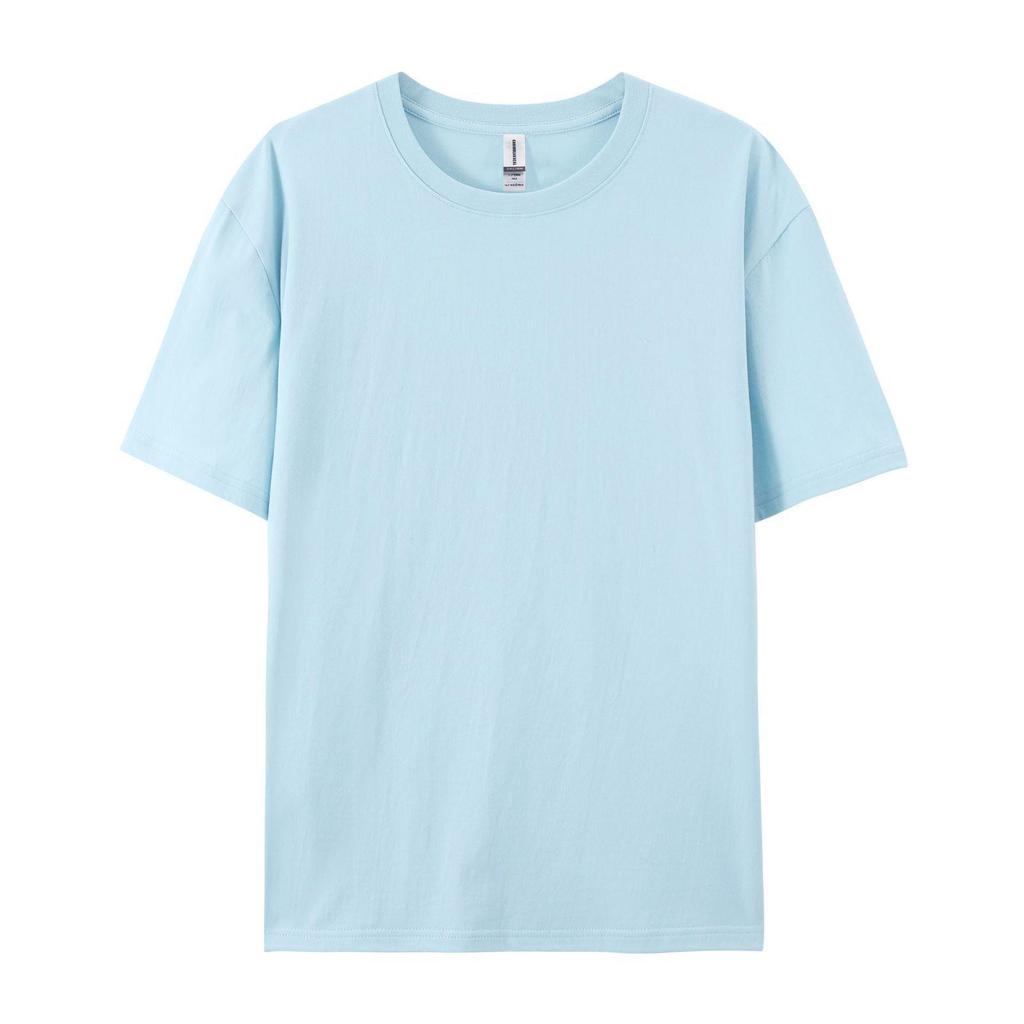 Round Neck Cotton Solid T-shirts Men Woman Short Sleeve Casual Soft Clothing Summer Tops
