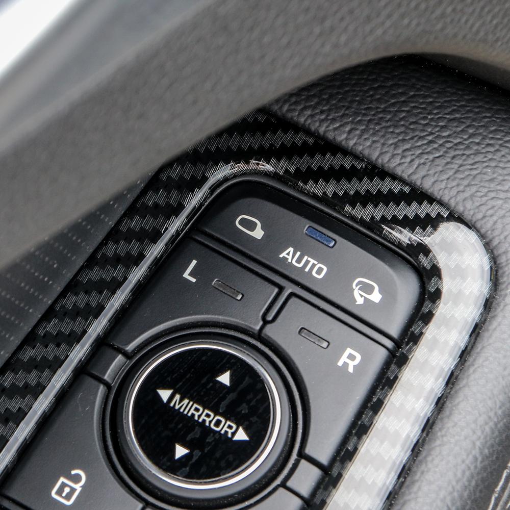 3PCS Carbon Fiber Style ABS Window Switch Button Panel Cover Trim For Genesis G80 DH 2015-2020 Accessories LHD