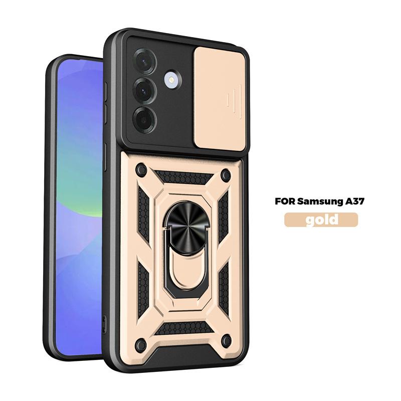 Rugged Armor Funda For Samsung A17 5G Case Slide Camera Lens Back Cover For Galaxy A17 A37 A57 Magnetic Ring Stand Protect Cover