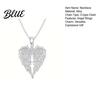 Eternal Love Rhinestone Necklace Angel Wings Shiny Rhinestones Inlaid Pendant
