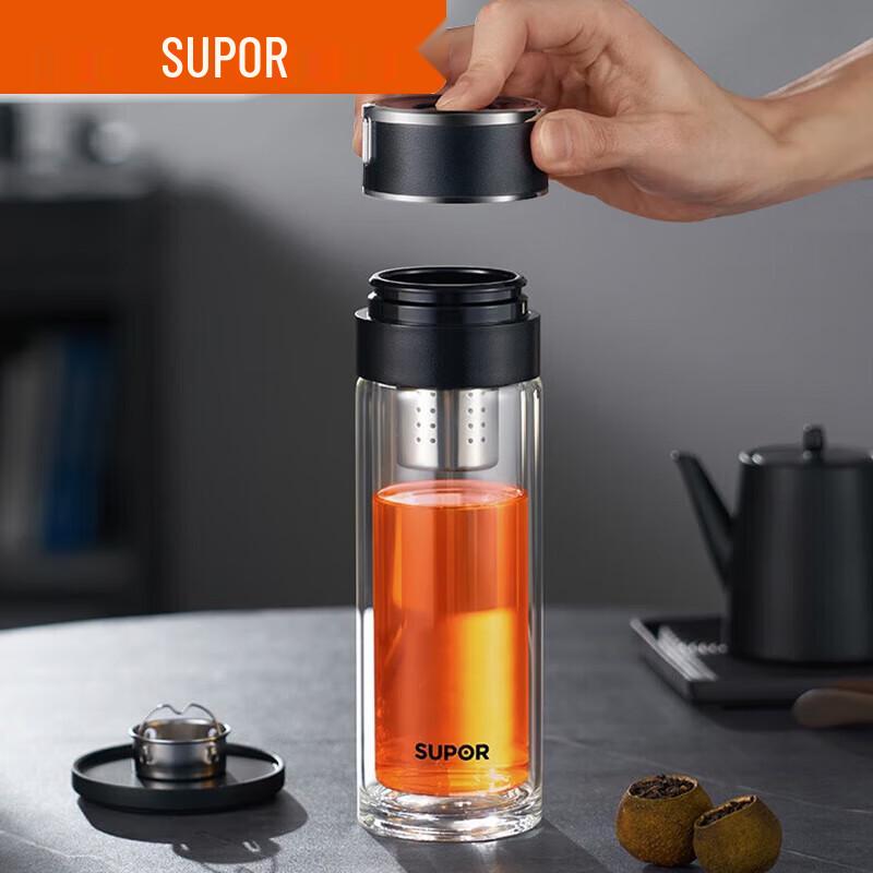 Supor 350ml Double-Layer Glass Tea Infuser Bottle