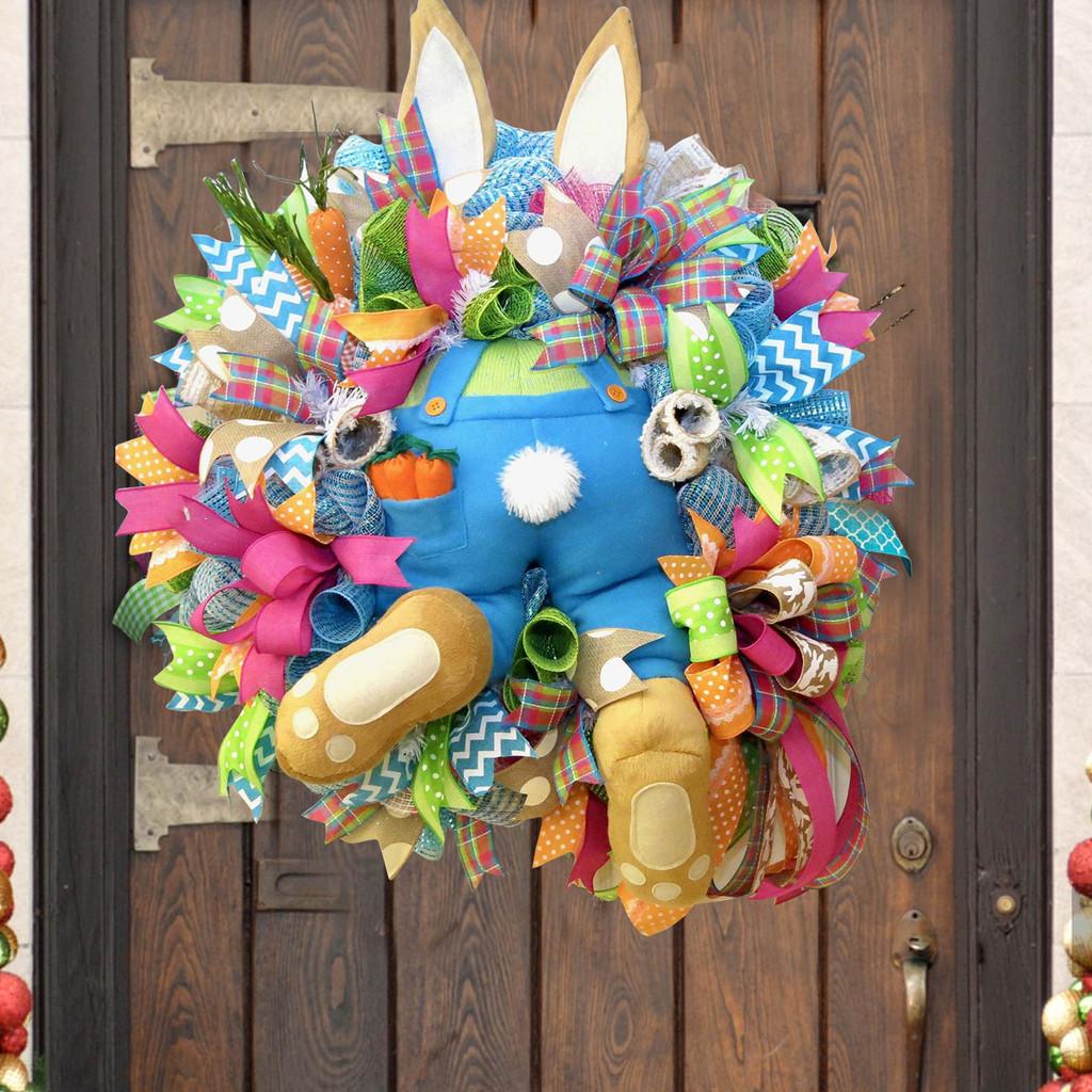 Garland Easter Rabbit Wreath Outdoor Courtyard Wall Props Decoration