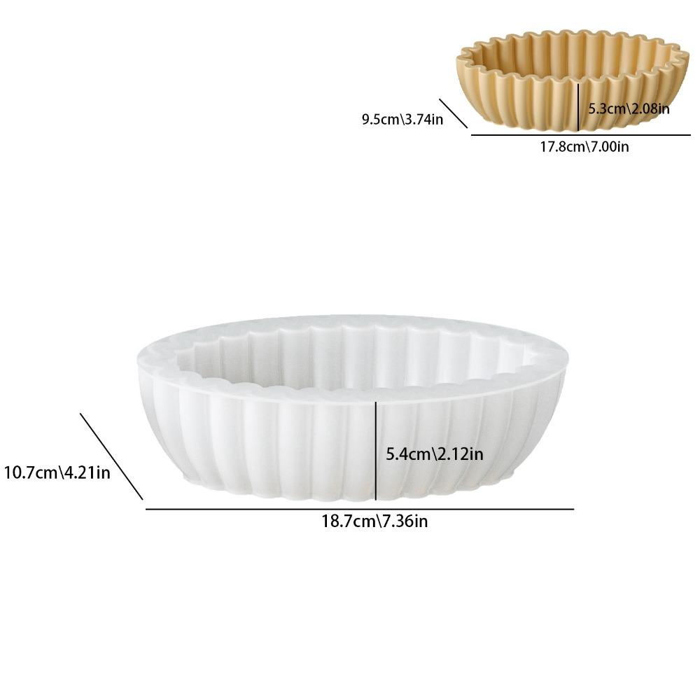 S/M/L Wavy Edge Tray Mold Striped Design Storage Bowl Mold New Flower Pot Mold Soap Making
