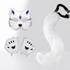 fox ears cos A Halloween set of plush gloves with animal claws, animal ears, and animal tails, along with a face mask and tail for women