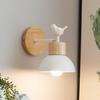 Nordic LED Wall Lamp: Modern, Simple Design for Bedroom, Living Room, or Hallway; Solid Wood Finish, Ideal for Children's Bedside.