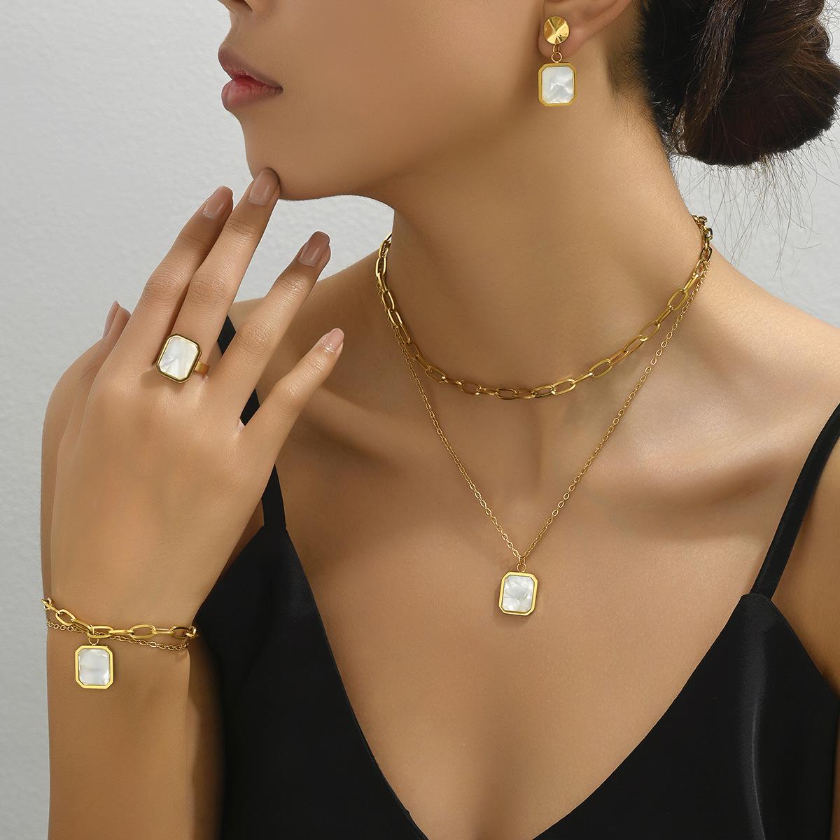 Модный американский многослойный геометрический чокер для женщин