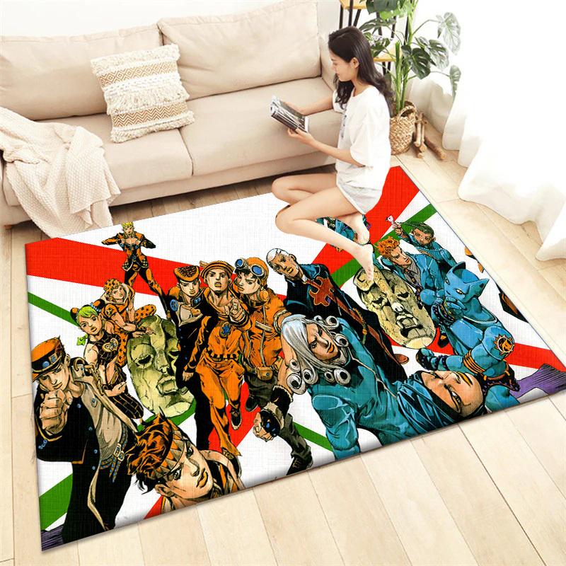 JoJo HD Printed Carpet Living Room Home Decor Sofa Table Rug Anti Slip Chair Cushion Lounge Mat Picnic Camping Art