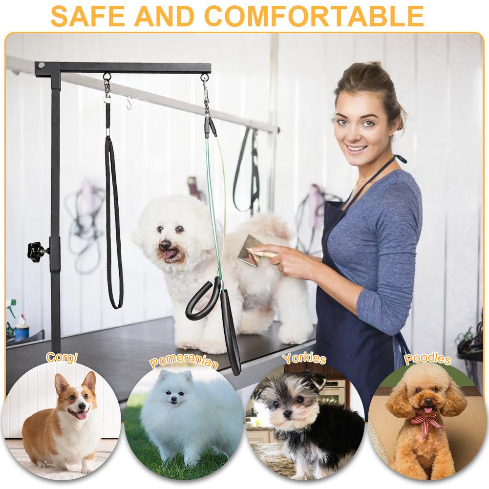 Dog Grooming Table Arm Iron Pet Grooming Stand with Clamp Height Adjustable Fixed Dog Beauty Stand for Pet Nail Clipping Haircut