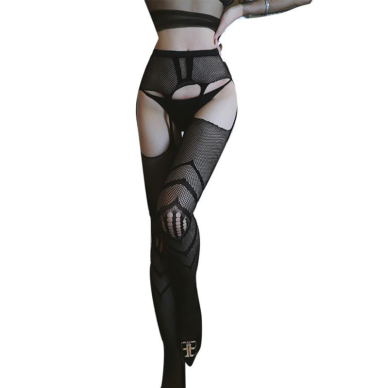Sexy women sexy temptation free open-file one-piece socks mesh stockings stockings