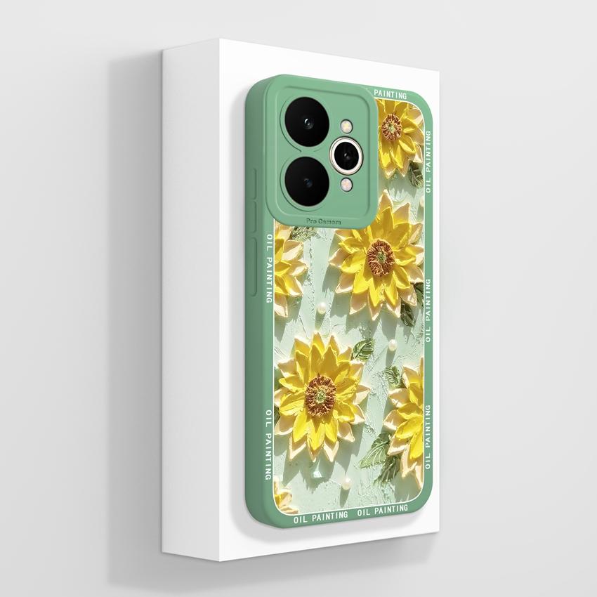 For Oppo Realme 15 C71 C65 C53 C51 A5 A5x Reno11 14 Pro Phone Case Beautiful Golden Lotus Pattern Dustproof Durable Shell For Oppo Silicone Soft Cover