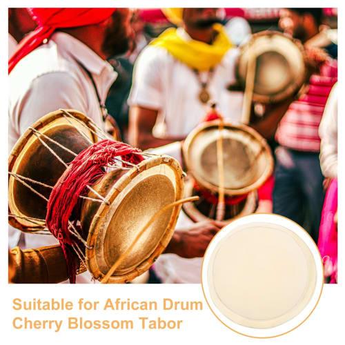NOLITOY 2-Piece Goat Skin Drum Head Replacement Accessories, Approx. 30cm + 35cm, Round Drum Skins for Easy Replacement