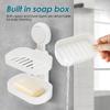 No Drilling Suction Cup Soap Holder Plastic Double Layer Soap Dish Removable Strong Load Bearing Showerfor Bathroom Kitchen