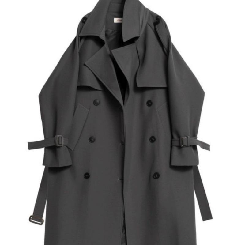 

Пальто в британском стиле, женское весенне-осеннее пальто средней длины Dape, повседневное серое маленькое универсальное пальто S серый