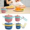 Baby Bowl & Cup Set with Spoon, Fork & Lid, Blue